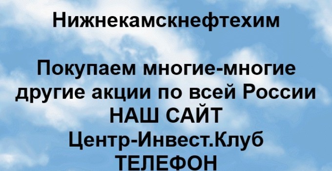Покупка акций Нижнекамскнефтехим