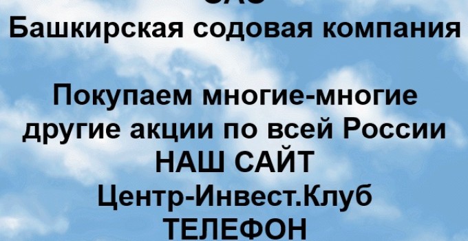 Покупка акций ОАО Башкирская содовая компания
