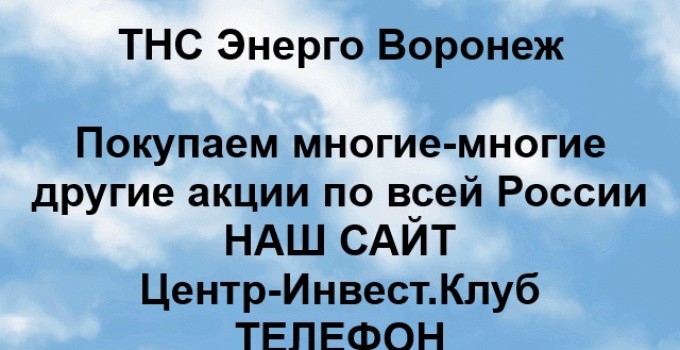 Покупка акций ТНС Энерго Воронеж