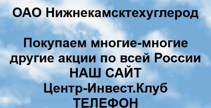 Покупка акций ОАО Нижнекамсктехуглерод