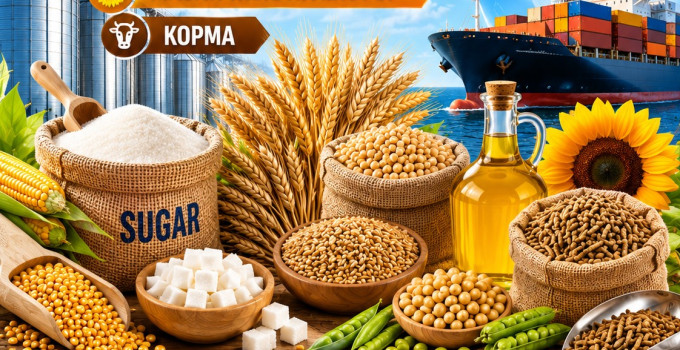 Сахар, зерновые и зернобобовые, масличные культуры, корма